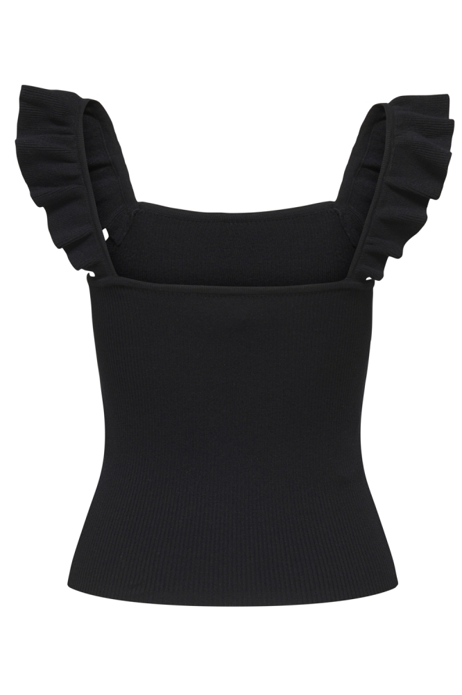 JDYNANNA S/L SQUARE NECK FRILL TOP 15351809 BLACK